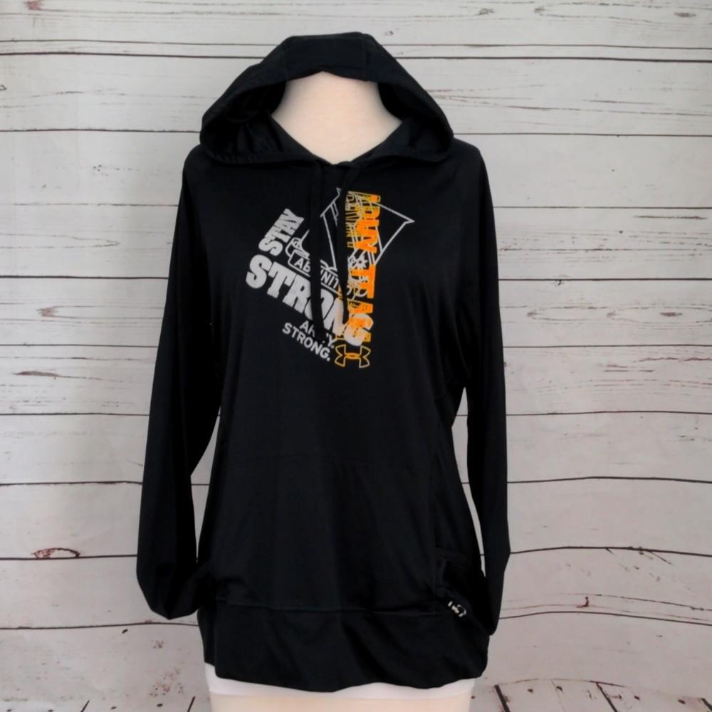 Under Armour 'ab initio' Army Strong Hooded Dri-Fit Long Sleeve T-Shirt Black